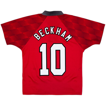 1996-98 Manchester United Home Shirt Beckham #10 - 8/10 - (Y)