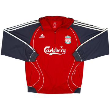 2006-07 Liverpool adidas Hooded 1/4 Zip Drill Top - 6/10 - (L)