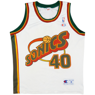 1995-97 Seattle Supersonics Kemp #40 Champion Home Jersey - 6/10 - (M)