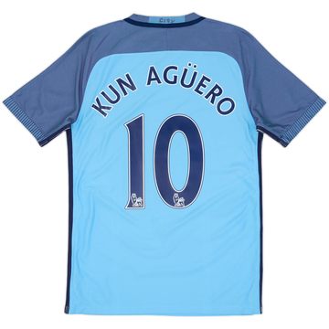 2016-17 Manchester City Authentic Home Shirt Kun Aguero #10 - 8/10 - (S)