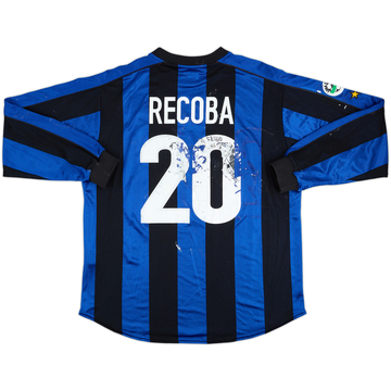 1999-00 Inter Milan Player Issue Signed Home L/S Shirt Recoba #20 - 4/10 - (XL)