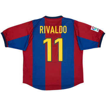1998-00 Barcelona Home Shirt Rivaldo #11 - 8/10 - (XL)