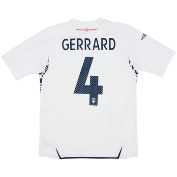 2007-09 England Home Shirt Gerrard #4 - 5/10 - (M)