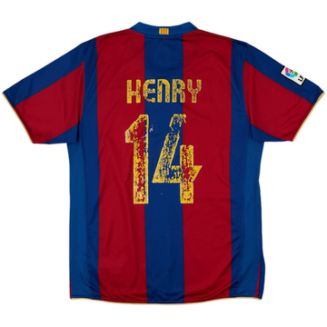 2007-08 Barcelona Home Shirt Henry #14 - 4/10 - (L)