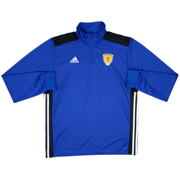 2018 Scotland Referee adidas Hooded 1/4 Zip Drill Top - 8/10 - (L)