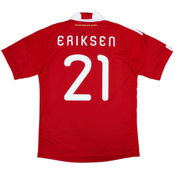 2010-11 Denmark Home Shirt Eriksen #21 - 8/10 - (M)