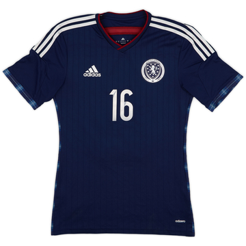 2014-15 Scotland Player Issue Home L/S Shirt #16 - 7/10 - (S)