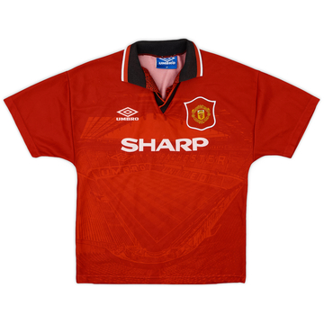 1994-96 Manchester United Home Shirt - 8/10 - (L.Boys)