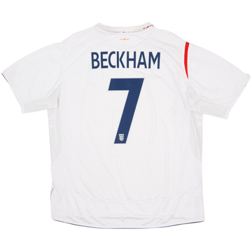 2005-07 England Home Shirt Beckham #7 - 6/10 - (XXL)