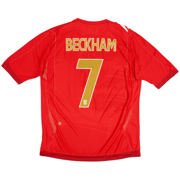2006-08 England Away Shirt Beckham #7 - 5/10 - (L)