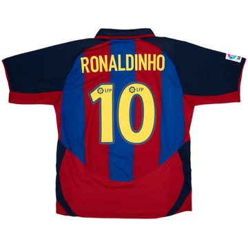 2003-04 Barcelona Home Shirt Ronaldinho #10 - 8/10 - (L)