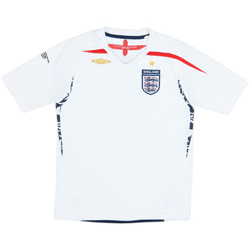 2007-09 England Home Shirt - 4/10 - (M.Boys)
