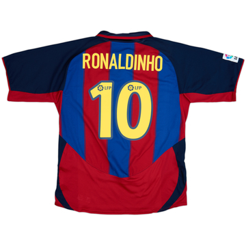 2003-04 Barcelona Home Shirt Ronaldinho #10 - 8/10 - (L)
