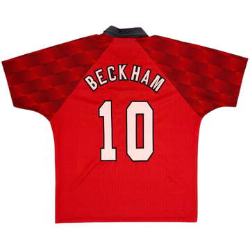 1996-98 Manchester United Home Shirt Beckham #10 - 6/10 - (L)