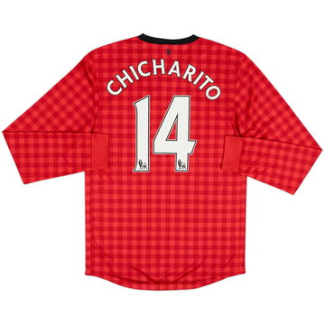 2012-13 Manchester United Home L/S Shirt Chicharito #14 - 6/10 - (S)