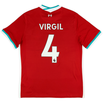 2020-21 Liverpool Home Shirt Virgil #4 - 6/10 - (L)