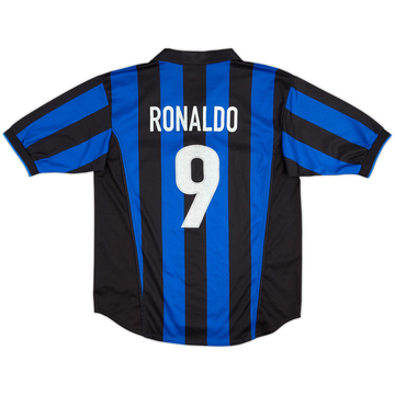 1998-99 Inter Milan Home Shirt Ronaldo #9 - 6/10 - (XL.Boys)