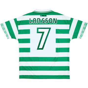 1997-99 Celtic Home Shirt Larsson #7 - 8/10 - (XL)
