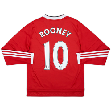 2015-16 Manchester United Home L/S Shirt Rooney #10 - 10/10 - (L.Boys)