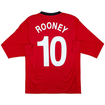 2009-10 Manchester United Home L/S Shirt Rooney #10 - 7/10 - (S)