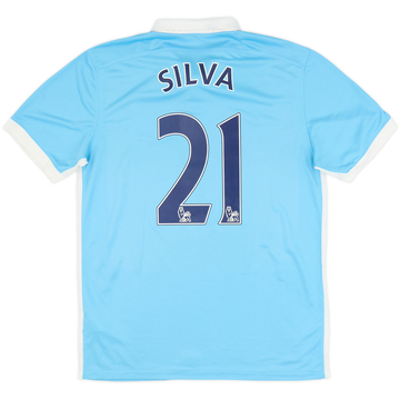 2015-16 Manchester City Home Shirt Silva #21 - 8/10 - (M)