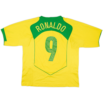 2004-06 Brazil Home Shirt Ronaldo #9 - 5/10 - (XL)