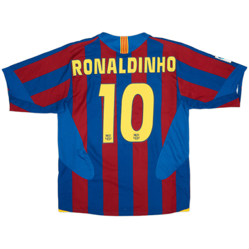 2005-06 Barcelona Home Shirt Ronaldinho #10 - 8/10 - (M)