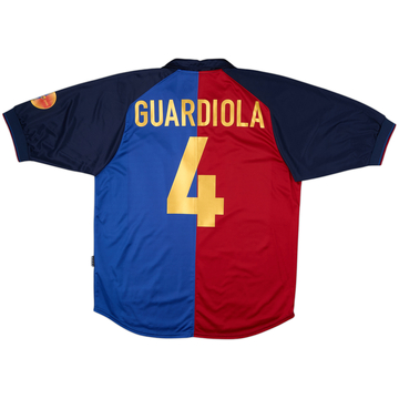 1999-00 Barcelona Centenary Home Shirt Guardiola #4 - 9/10 - (L)