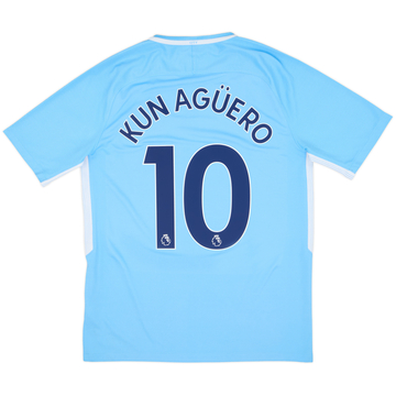 2017-18 Manchester City Home Shirt Kun Aguero #10 - 8/10 - (M)
