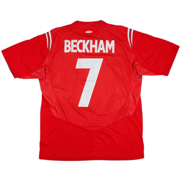 2004-06 England Away Shirt Beckham #7 - 7/10 - (L)