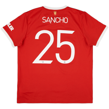 2021-22 Manchester United Home Shirt Sancho #25 - 6/10 - (XL)
