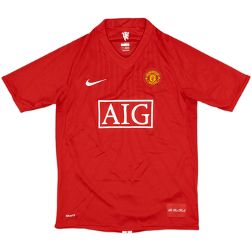 2007-09 Manchester United Home Shirt - 9/10 - (XL.Boys)