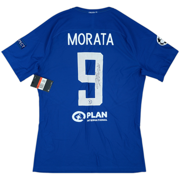 2017-18 Chelsea Player Issue Signed Champions League Home Shirt Morata #9