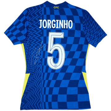 2021-22 Chelsea Player Issue Signed Home Shirt Jorginho #5 - 8/10 - (M)