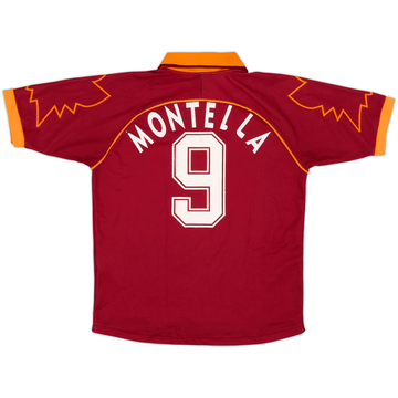 1999-00 Roma Basic Home Shirt Montella #9 - 5/10 - (XL.Boys)