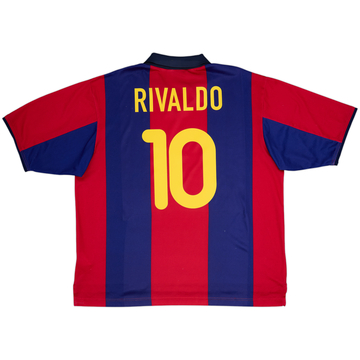 2000-01 Barcelona Basic Home Shirt Rivaldo #10 - 5/10 - (XL)