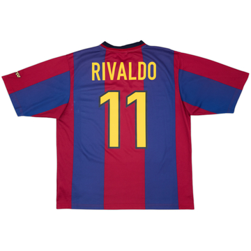1998-00 Barcelona Basic Home Shirt Rivaldo #11 - 6/10 - (L)