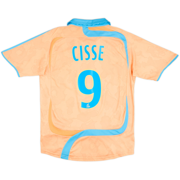 Camiseta de la tercera equipación del Olympique Marseille 2007-08 Cisse #9 - 8/10 - (Niños L)