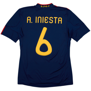 2010-11 Spain Away Shirt A.Iniesta #6 - 8/10 - (S)
