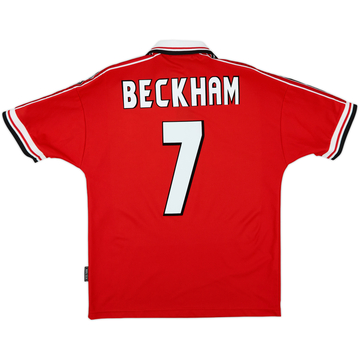 1998-00 Manchester United Home Shirt Beckham #7 - 8/10 - (M)