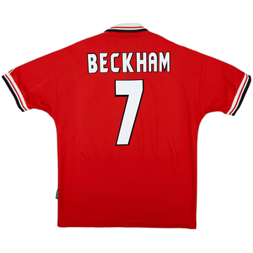 1998-00 Manchester United Home Shirt Beckham #7 - 8/10 - (L)