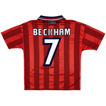 1997-99 England Away Shirt Beckham #7 - 8/10 - (Y)