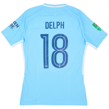 2017-18 Manchester City Match Issue Carabao Cup Home Shirt Delph #18