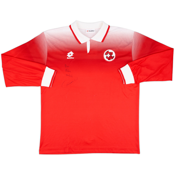 1996-98 Switzerland Match Issue Signed Home L/S Shirt #4