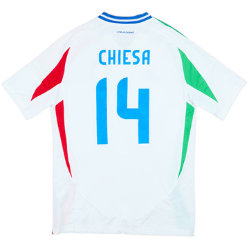 2024-25 Italy Away Shirt Chiesa #14 - 6/10 - (XL.Boys)