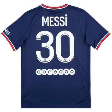 2021-22 Paris Saint-Germain Home Shirt Messi #30 - 6/10 - (XL.Boys)