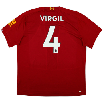 2019-20 Liverpool Home Shirt Virgil #4 - 7/10 - (XL)