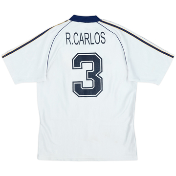 1998-00 Real Madrid Basic Home Shirt R.Carlos #3 - 7/10 - (XL.Boys)
