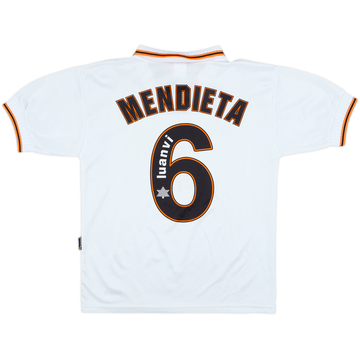 1998-99 Valencia Home Shirt Mendieta #6 - 9/10 - (S)