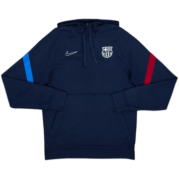 2021-22 Barcelona Nike 1/2 Zip Hooded Sweat Top - 8/10 - (S)
